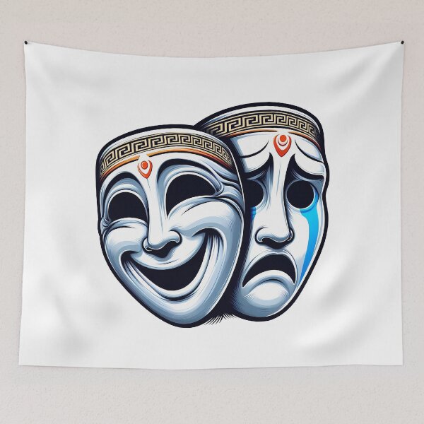 Item preview, Theater Masks of Comedy and Tragedy designed and sold by Hirako Nakatsu.