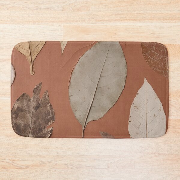Item preview, Pressed Autumn Leaves on Terracotta Surface designed and sold by SurfaceCraft Studio.