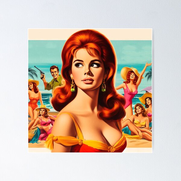 Item preview, Cute Beach Pin-up designed and sold by PulpVintage.