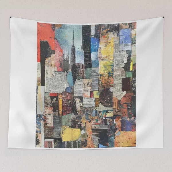 Item preview, Urban Chaos – Abstract City Collage with Vintage Newsprint designed and sold by AchaRat.