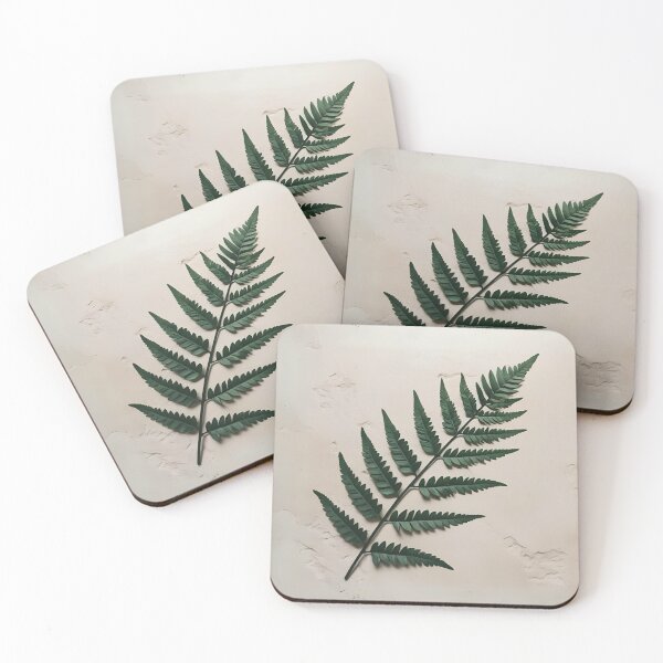 Item preview, Fern Leaf on Textured Plaster Wall designed and sold by SurfaceCraft Studio.
