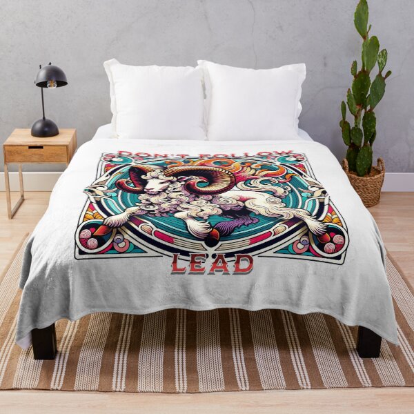Item preview, Don’t Follow, Lead – Bold Aries Zodiac Ram Art Nouveau Style designed and sold by NSB-Design.