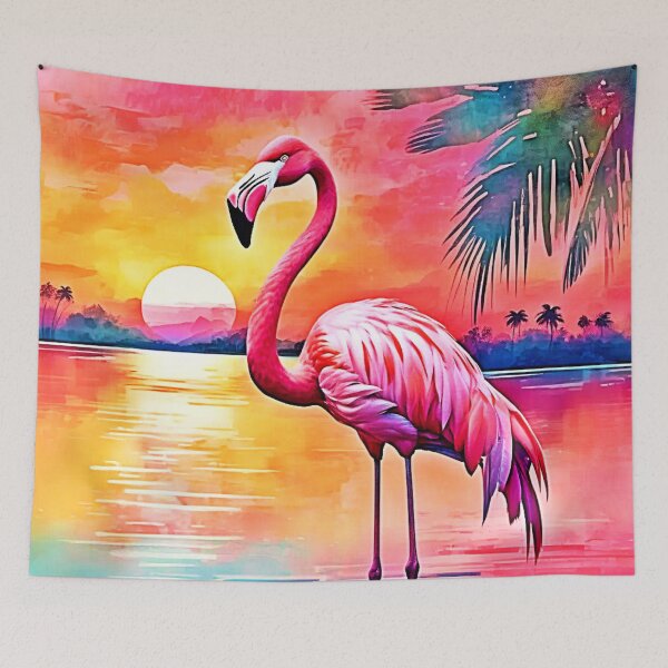 Item preview, Sunset Flamingo Art Design designed and sold by Health And Fitness Posts e-Store.
