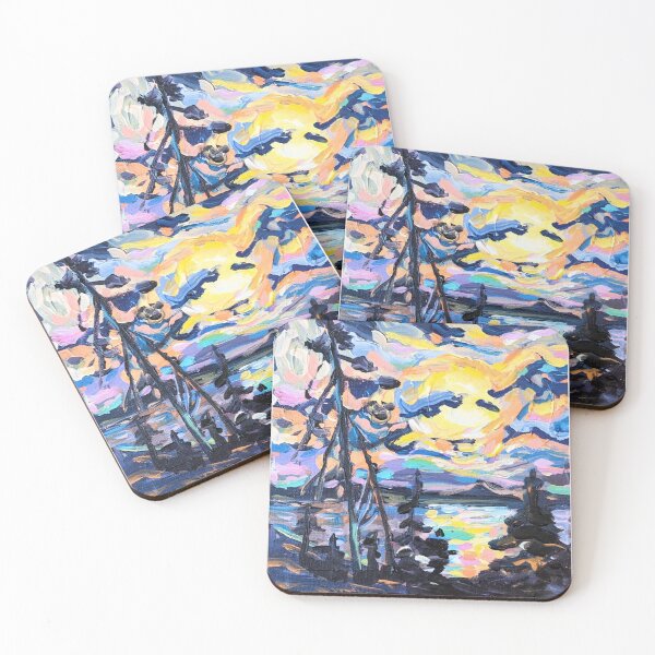 Item preview, The Lake at Night designed and sold by montinaart.