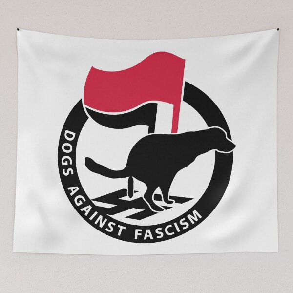 Item preview, "Dogs Against Fascism" for Antifa dog owners designed and sold by Stobe-Design.
