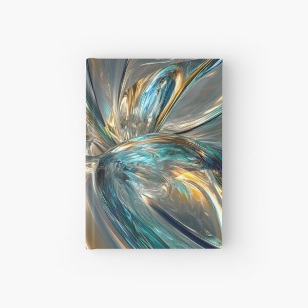 Glass Bloom in Teal and Gold Hardcover Journal