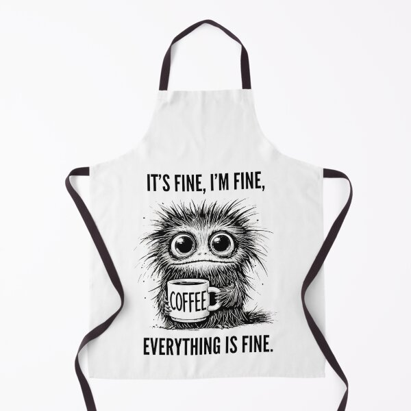 Item preview, Product quote funny Furball drinking coffee- IT'S FINE, I'M FINE, EVERYTHING IS FINE designed and sold by Gadget80.