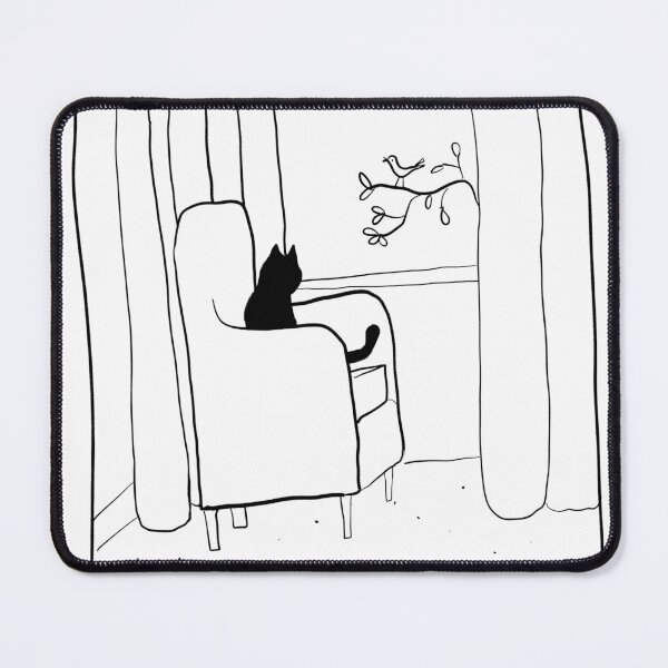 Item preview, Black & White Line Drawing 1 - Cat Looking Out Window designed and sold by Designed-by-Nic.