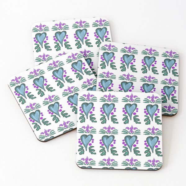 Item preview, Fleur de lys heart pattern designed and sold by Joyride Art and Design UK.