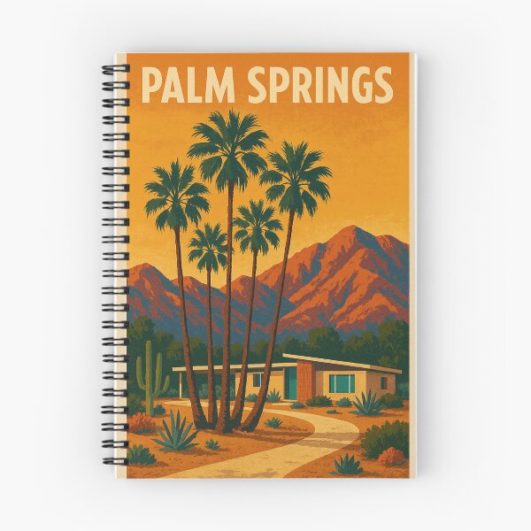 Item preview, Vintage Palm Springs Travel Poster – Mid-Century Desert Home & Sunset Vibes designed and sold by Retro Travel Design.