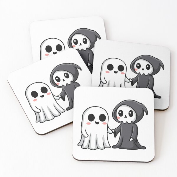Item preview, Cute ghost with grim reaper holding hands, best friends forever designed and sold by Eva-Designs-.