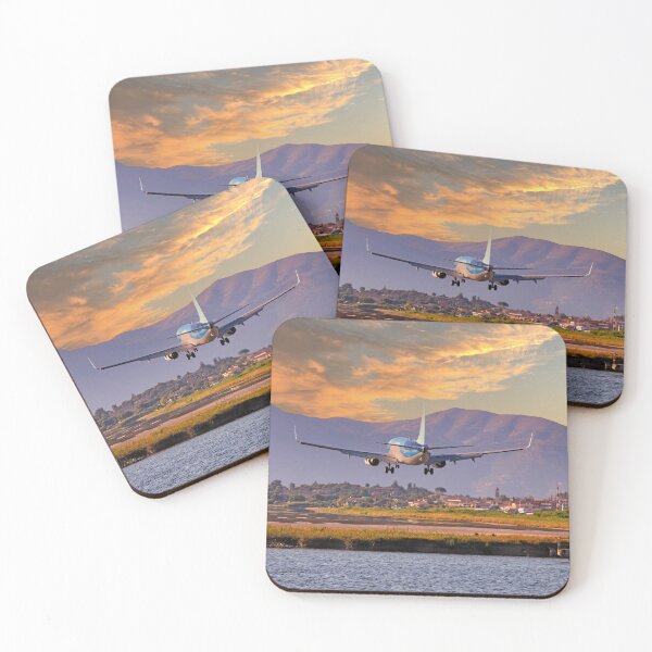 Item preview, Passenger airplane landing at Kerkyra Airport, Corfu International Airport. Corfu island, Greece designed and sold by goceris.