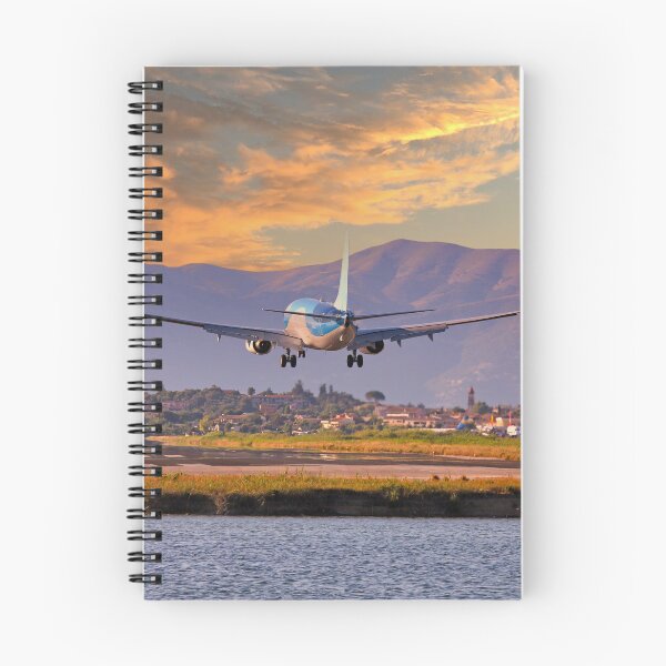 Item preview, Passenger airplane landing at Kerkyra Airport, Corfu International Airport. Corfu island, Greece designed and sold by goceris.
