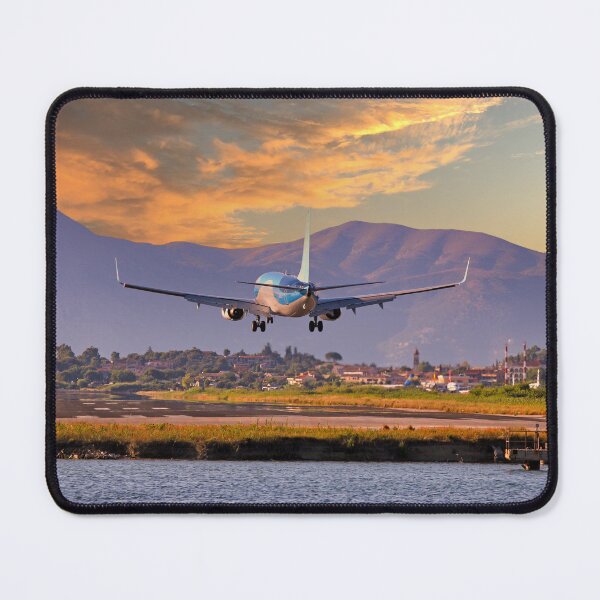 Item preview, Passenger airplane landing at Kerkyra Airport, Corfu International Airport. Corfu island, Greece designed and sold by goceris.