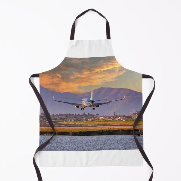 Item preview, Passenger airplane landing at Kerkyra Airport, Corfu International Airport. Corfu island, Greece designed and sold by goceris.