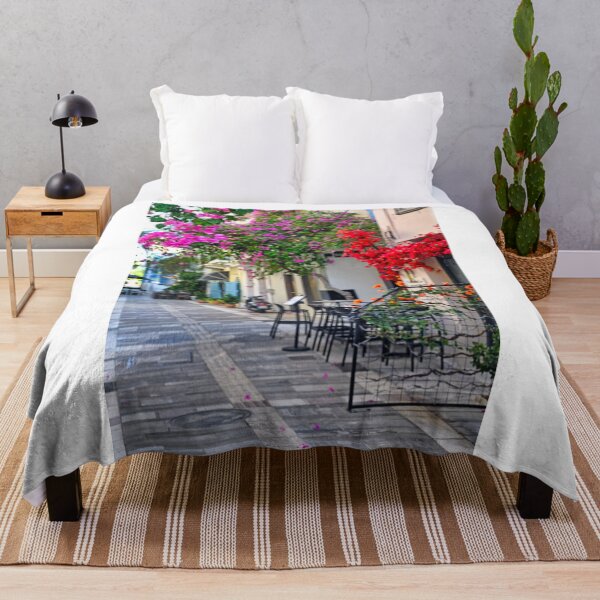 Item preview, Old houses in the narrow streets of Nafplion town with Bougainvillea flowers,summer season designed and sold by goceris.