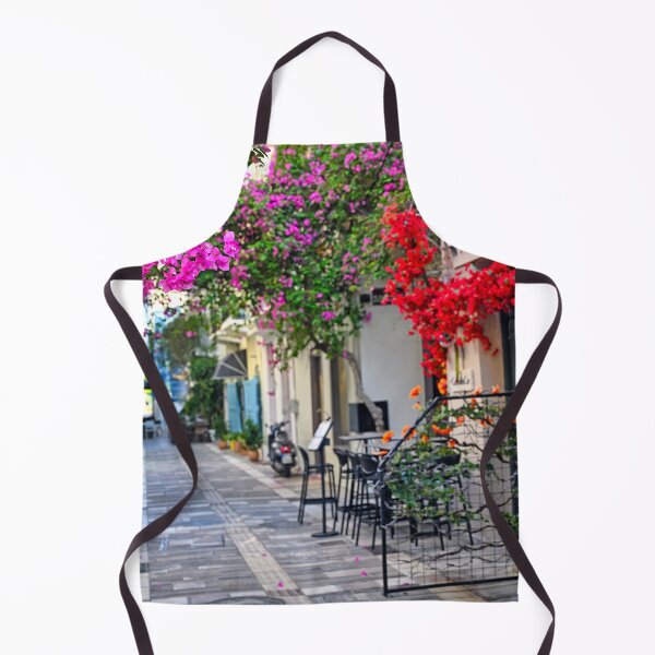 Item preview, Old houses in the narrow streets of Nafplion town with Bougainvillea flowers,summer season designed and sold by goceris.