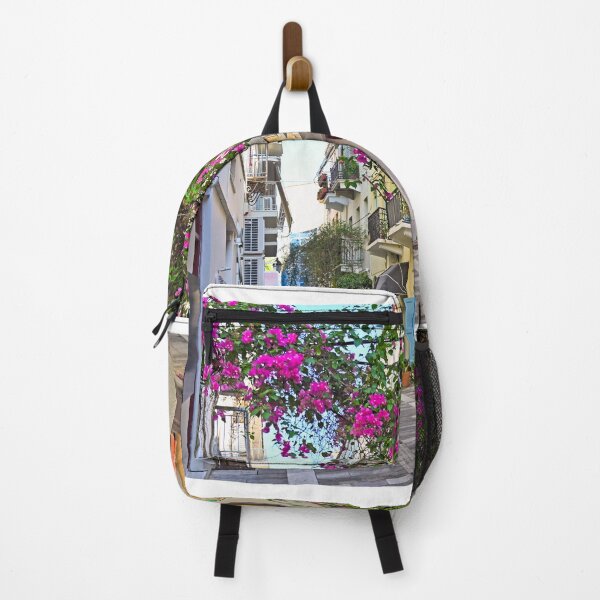 Item preview, Old houses in the narrow streets of Nafplion town with Bougainvillea flowers,Greece designed and sold by goceris.