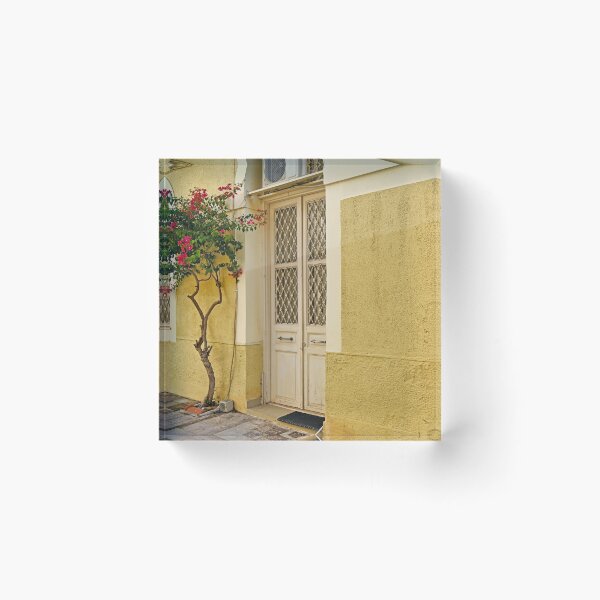 Item preview, Old house yellow wall and Bougainvillea flowers,Nafplio,Greece designed and sold by goceris.