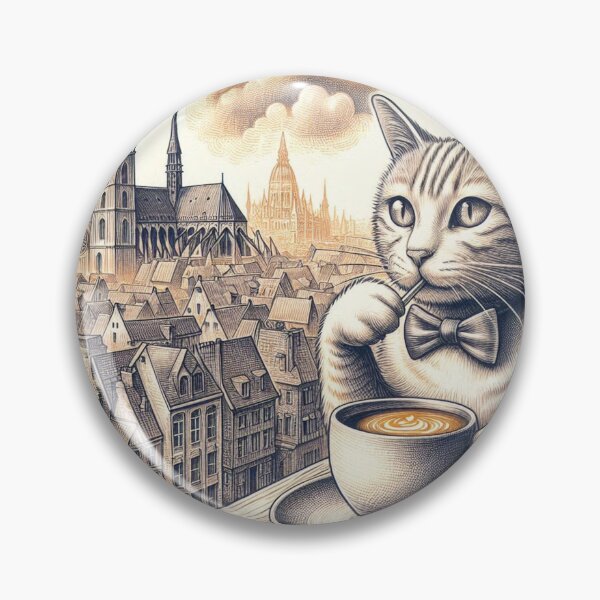 Item preview, Cat drinking coffee designed and sold by Maruksweets.