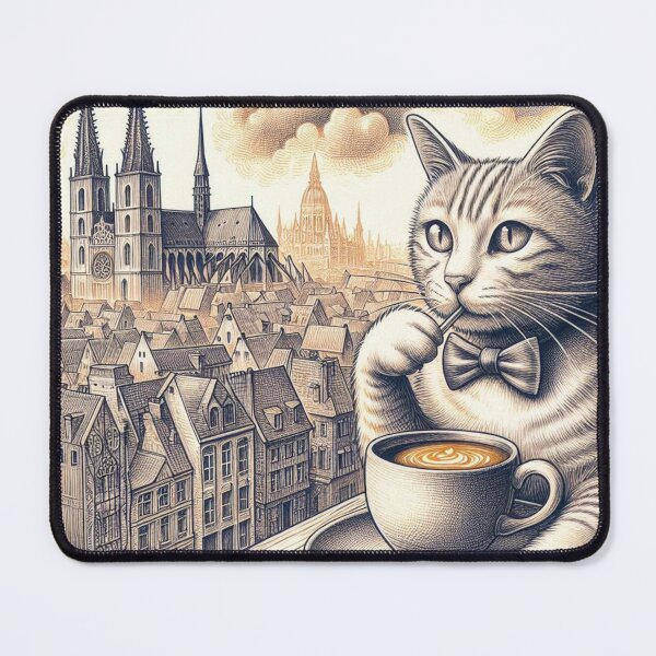 Item preview, Cat drinking coffee designed and sold by Maruksweets.