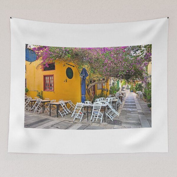Item preview, Old house in the narrow streets of Nafplion town with Bougainvillea flowers,Greece designed and sold by goceris.