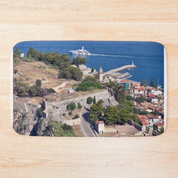 Item preview, Luxury yacht sails near Acronafplia castle in Nafplio, Peloponnese, Greece designed and sold by goceris.