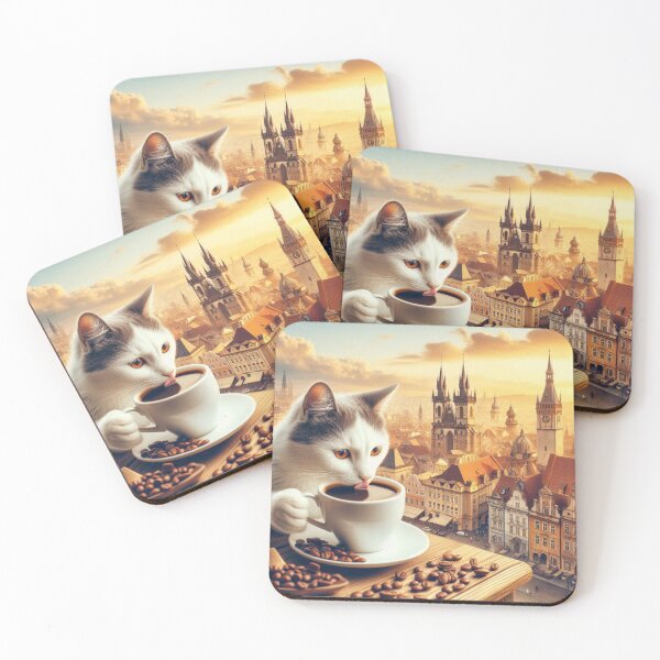 Item preview, Kitten drinking tasty coffee designed and sold by Maruksweets.