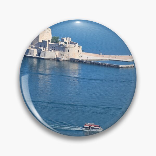 Item preview, Bourtzi Venetian water fortress in Nafplio, Peloponnese, Greece, aerial view,summertime designed and sold by goceris.