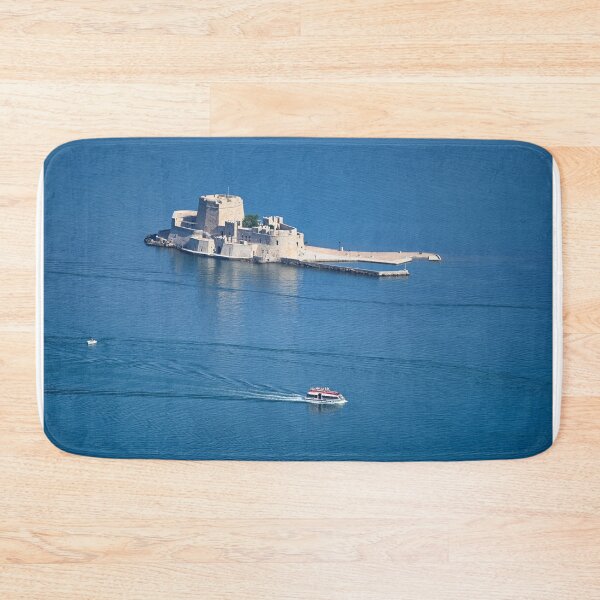 Item preview, Bourtzi Venetian water fortress in Nafplio, Peloponnese, Greece, aerial view,summertime designed and sold by goceris.