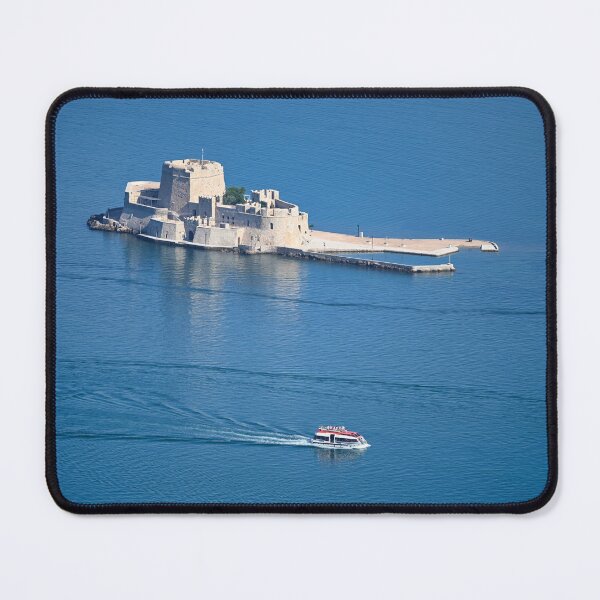 Item preview, Bourtzi Venetian water fortress in Nafplio, Peloponnese, Greece, aerial view,summertime designed and sold by goceris.