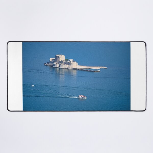 Item preview, Bourtzi Venetian water fortress in Nafplio, Peloponnese, Greece, aerial view,summertime designed and sold by goceris.