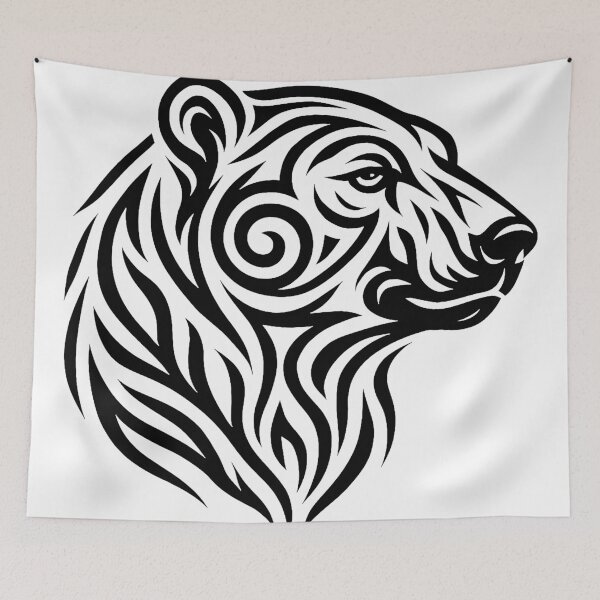 Item preview, Tribal polar bear designed and sold by SpectrumShine.