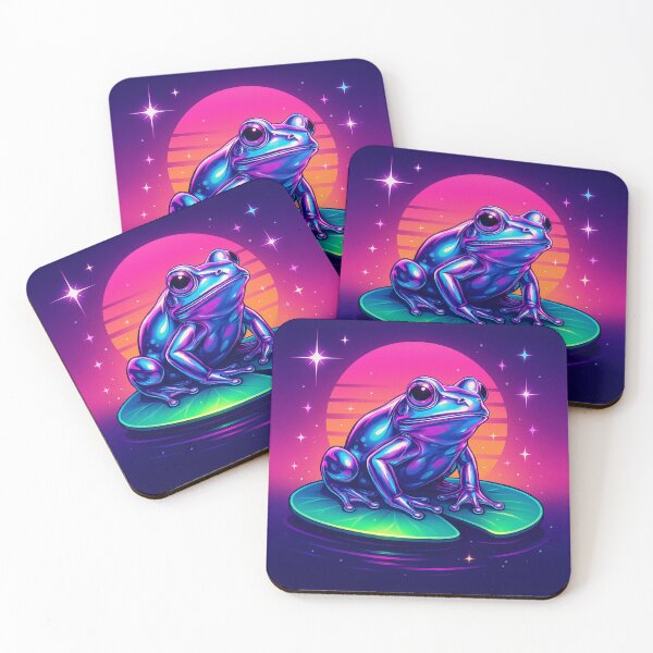 Item preview, Chrome Vibes – Y2K Frog on Neon Lilypad designed and sold by kayodeDesign.
