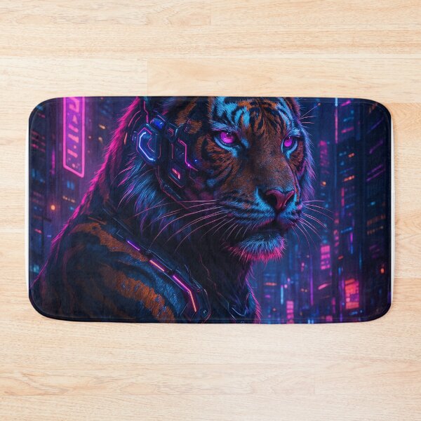 Item preview, Neon Roar – Cyberpunk Tiger Awakens designed and sold by kayodeDesign.