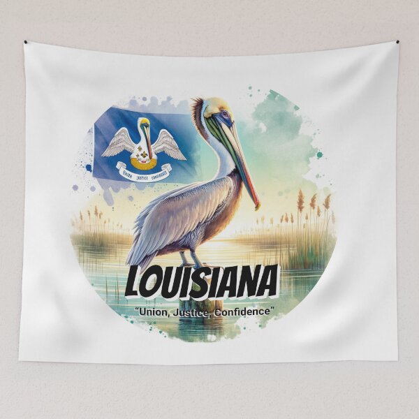 Item preview, Louisiana — Grace of the Brown Pelican | State Animal Watercolor Art designed and sold by MTeesGA.