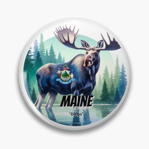 Item preview, Maine — Majesty of the Forest Moose | State Animal Watercolor Art designed and sold by MTeesGA.