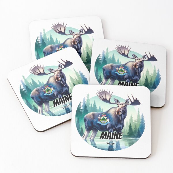 Item preview, Maine — Majesty of the Forest Moose | State Animal Watercolor Art designed and sold by MTeesGA.