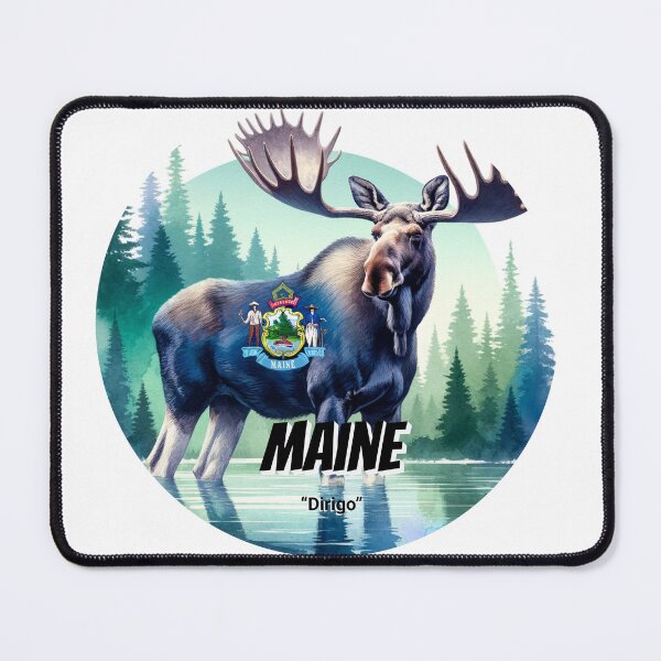 Item preview, Maine — Majesty of the Forest Moose | State Animal Watercolor Art designed and sold by MTeesGA.