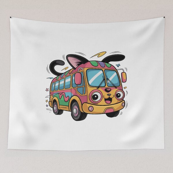 Item preview, Funky Cartoon Cat Bus designed and sold by SignumShop.