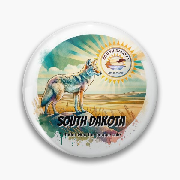 Item preview, South Dakota — Voice of the Prairie Coyote | State Animal Watercolor Art designed and sold by MTeesGA.