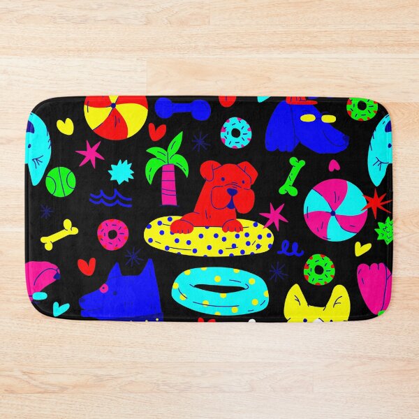 Item preview, cute puppy dog pool party summer funny black designed and sold by Gossip Rag.