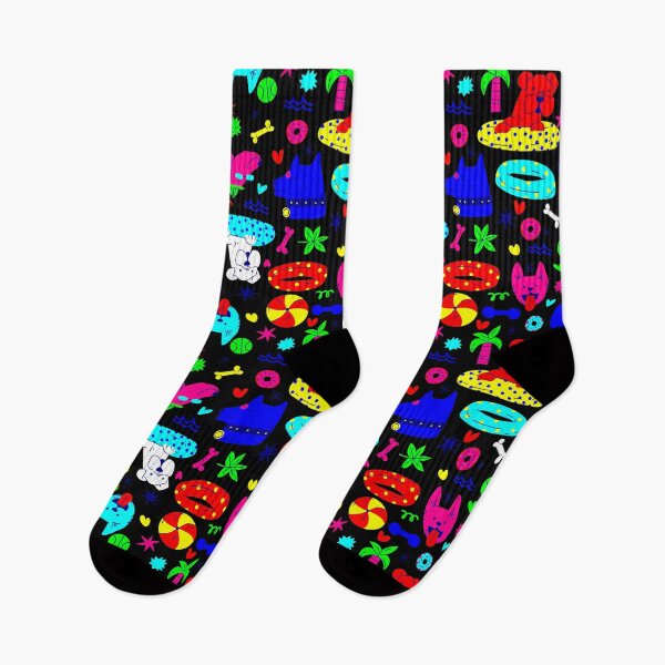 Item preview, cute puppy dog pool party summer funny black designed and sold by Gossip Rag.