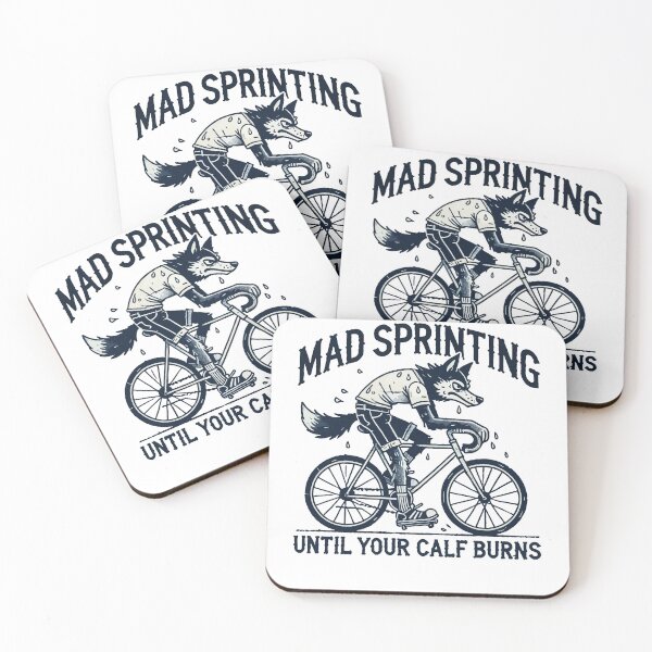Item preview, Mad Sprinting Bicycle Wolf Calf Burns designed and sold by LuminOrb.