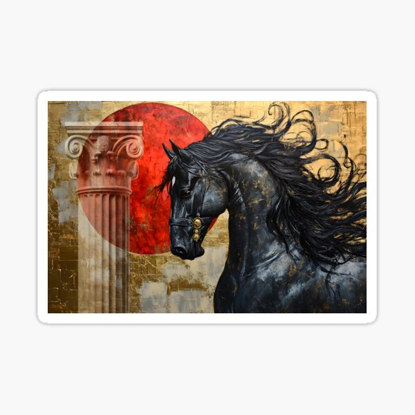 The Black Stallion of Gold Sticker