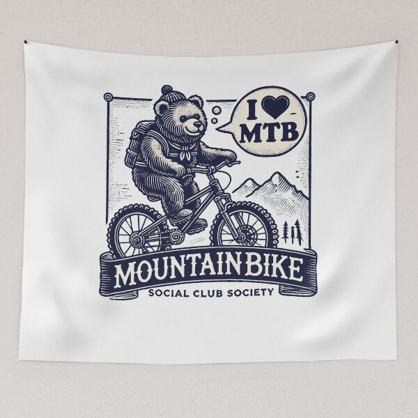 Item preview, Bicycle Retro Mtb Bär Bicycle Lover designed and sold by LuminOrb.