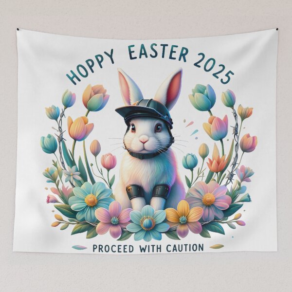 Item preview, Hoppy Easter 2025: Proceed With Caution Bunny Design designed and sold by AnnDesignStudio.