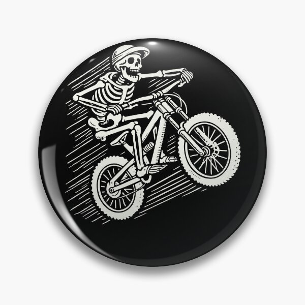 Artikelvorschau, Skelett Fahrrad Abenteuer Mountainbike Retro entworfen und verkauft von LuminOrb.