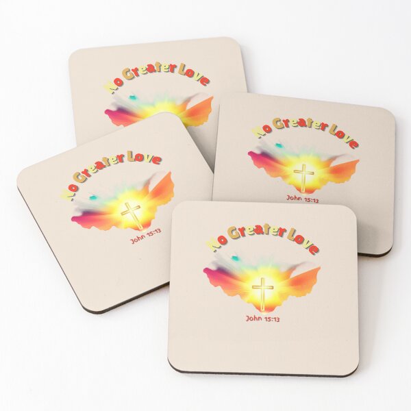 Item preview, Bible verse Jesus easter love No Greater Love – John 15:13 | Easter Cross Collection | cross illustration in sunrise gold, red, and orange designed and sold by Rainbow Paws Garden.
