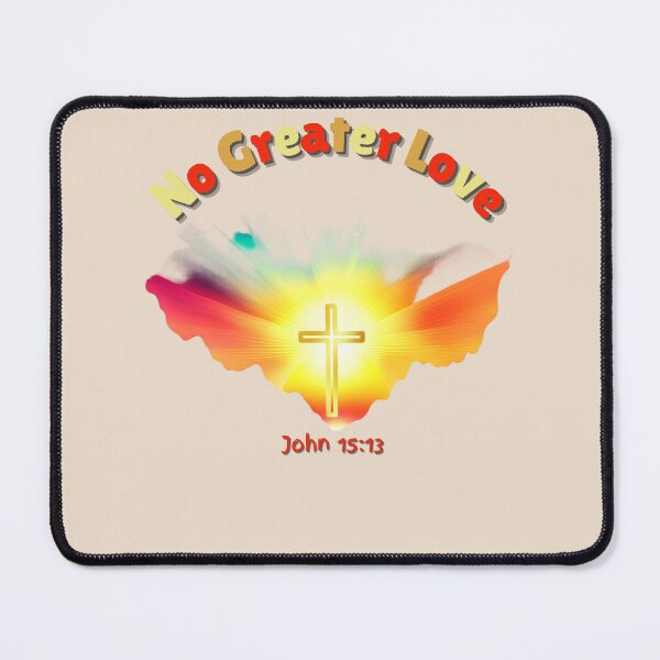 Item preview, Bible verse Jesus easter love No Greater Love – John 15:13 | Easter Cross Collection | cross illustration in sunrise gold, red, and orange designed and sold by Rainbow Paws Garden.